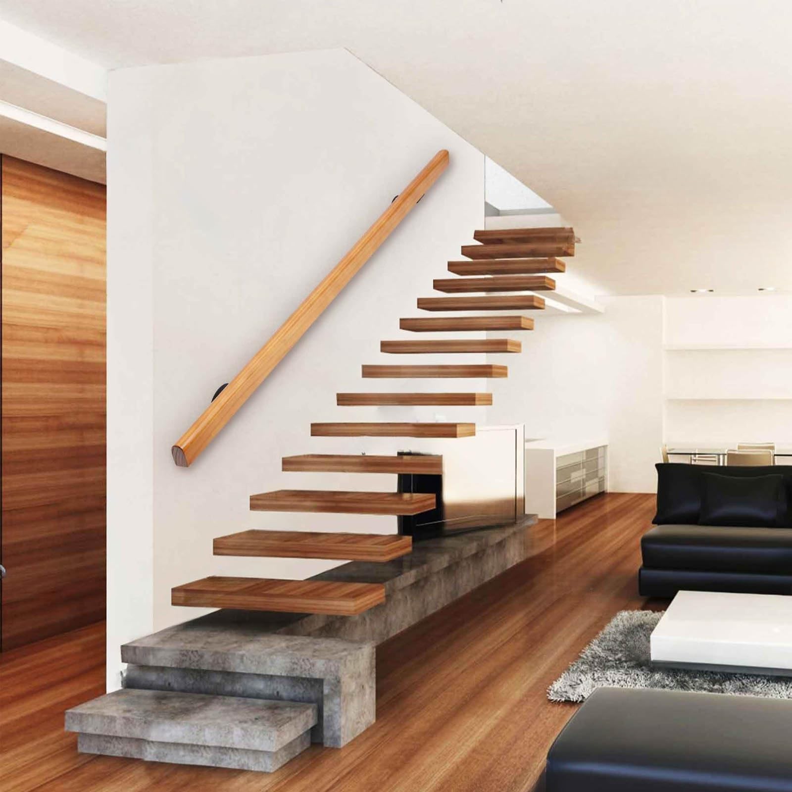 Wooden Handrails, 1-20ft Non-Slip Staircase Handrail, for Home Garden Corrido…