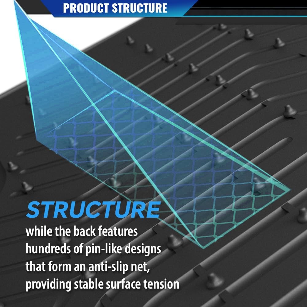 TPE Floor Mats 2012-2015 Honda Civic All Weather Front Rear Cargo Liner Black