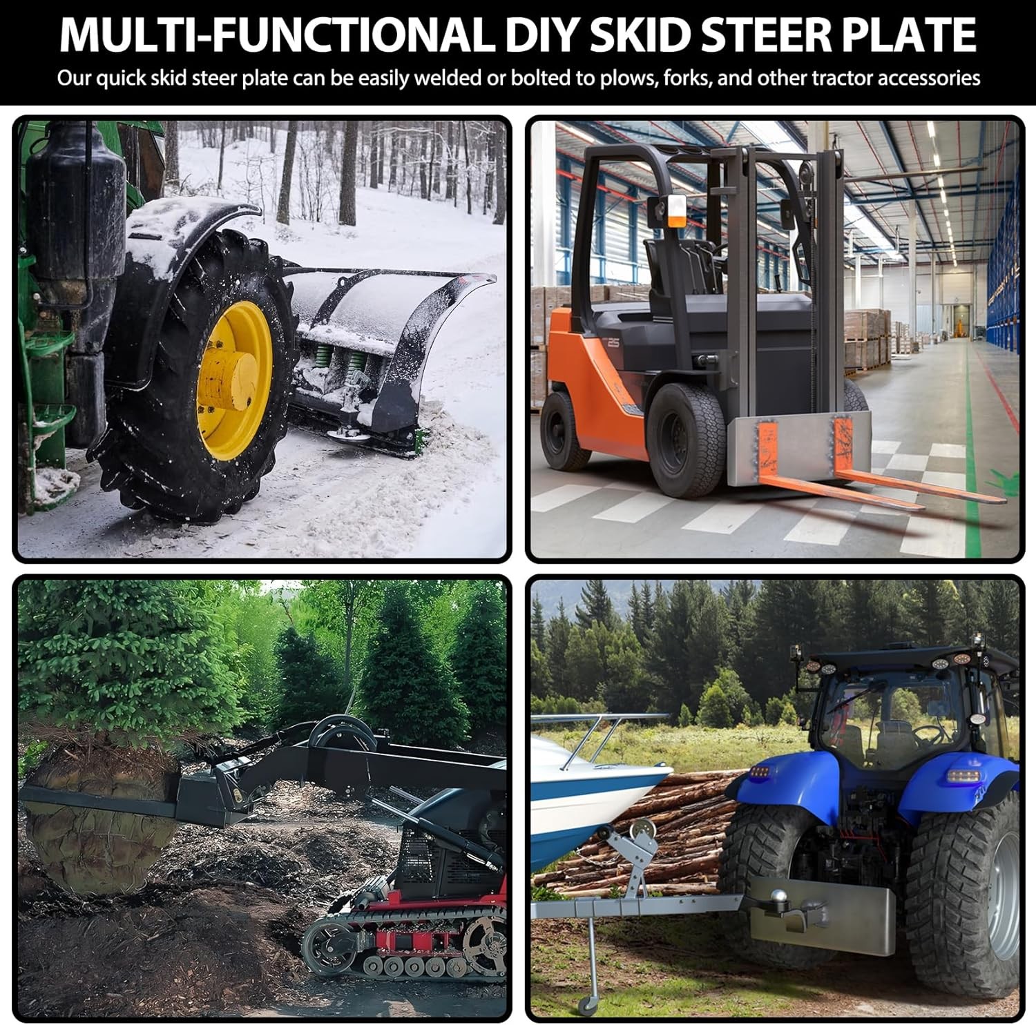 1/4″ Mini Skid Steer Attachment Plate Quick Attach Mount Plate Fit Toro Dingo