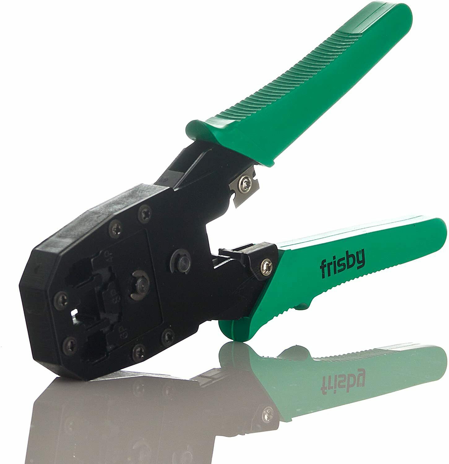 Frisby Crimping Tool & Wire Stripper for Network Installations RJ45 RJ11 RJ12