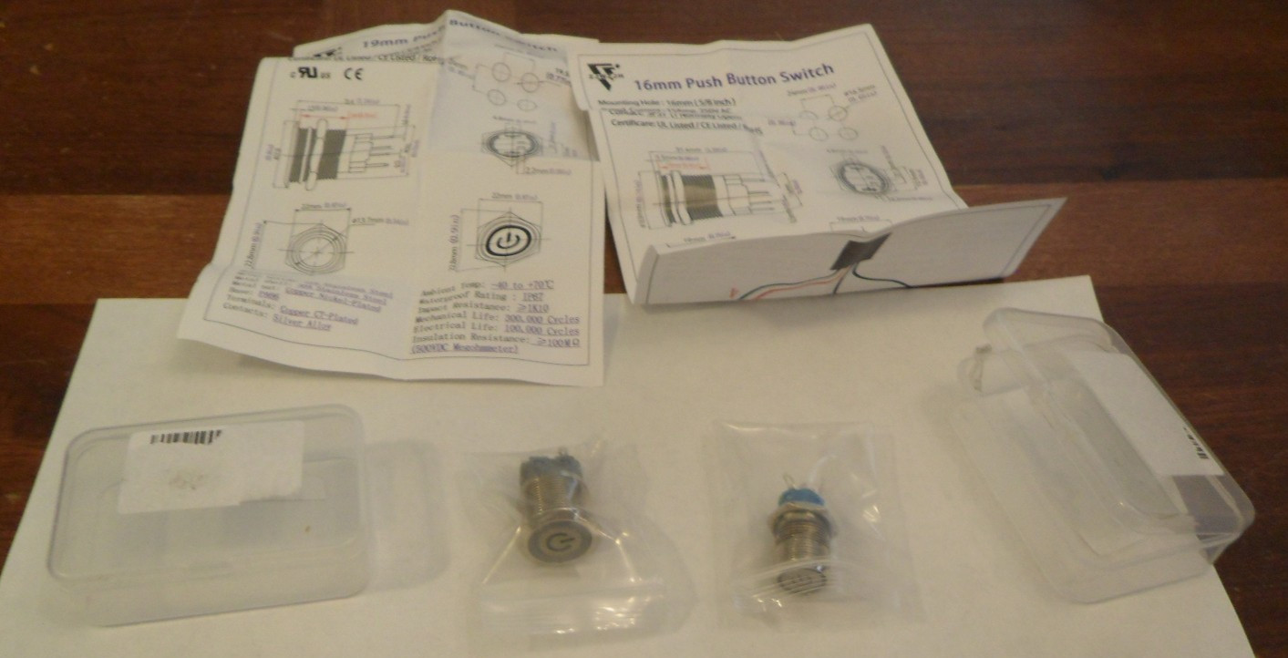19mm & 16mm Reset Momentary Metal Push Button Switch Lot 110V 15A 250V AC
