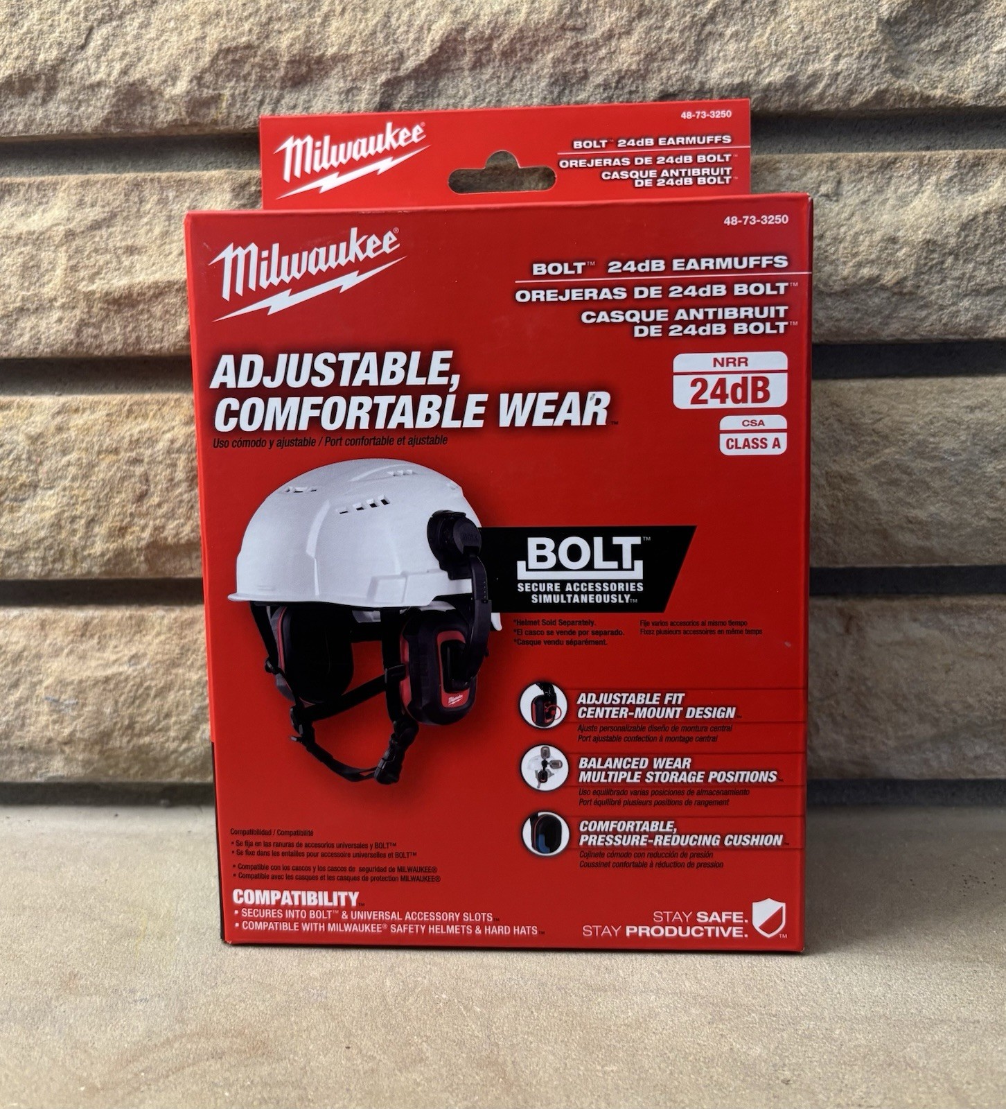 Milwaukee 48-73-3250 BOLT 24dB Earmuffs NRR Hearing Protection Hard Hat New