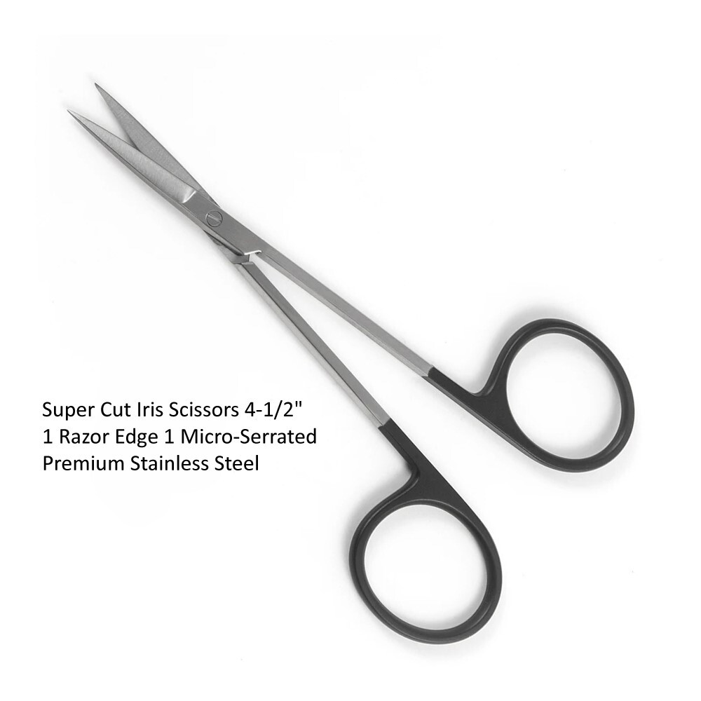 Supercut Iris Scissors, 4-1/2″, Straight, Serrated, Premium German Stainless