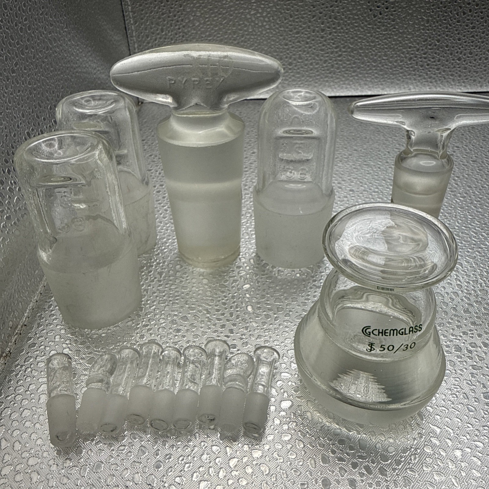 Pyrex Flask Stoppers mixed Lot of 17