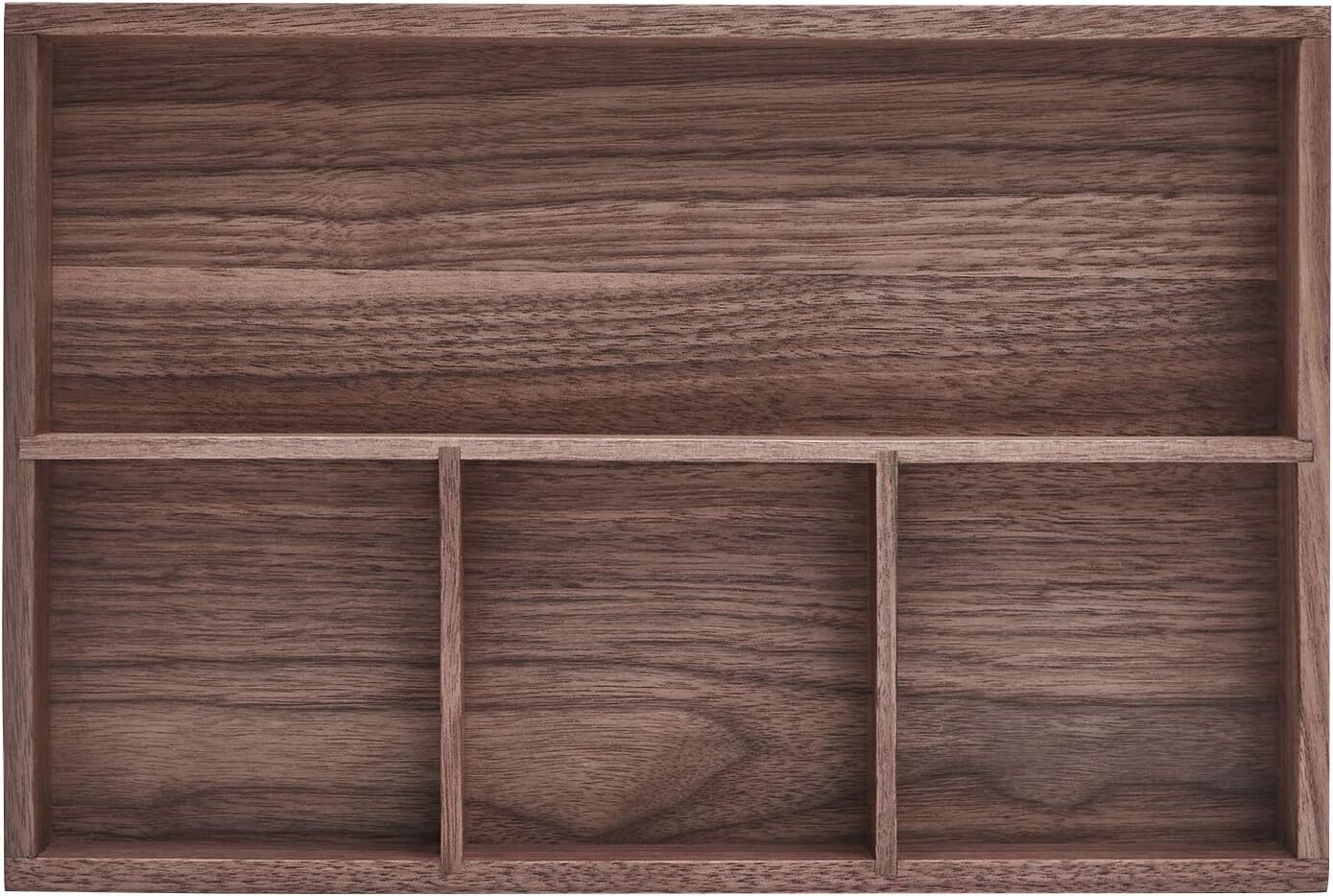 Wood Organizer TrayBlack WalnutDesk & Drawer Storage Box Walnut Master