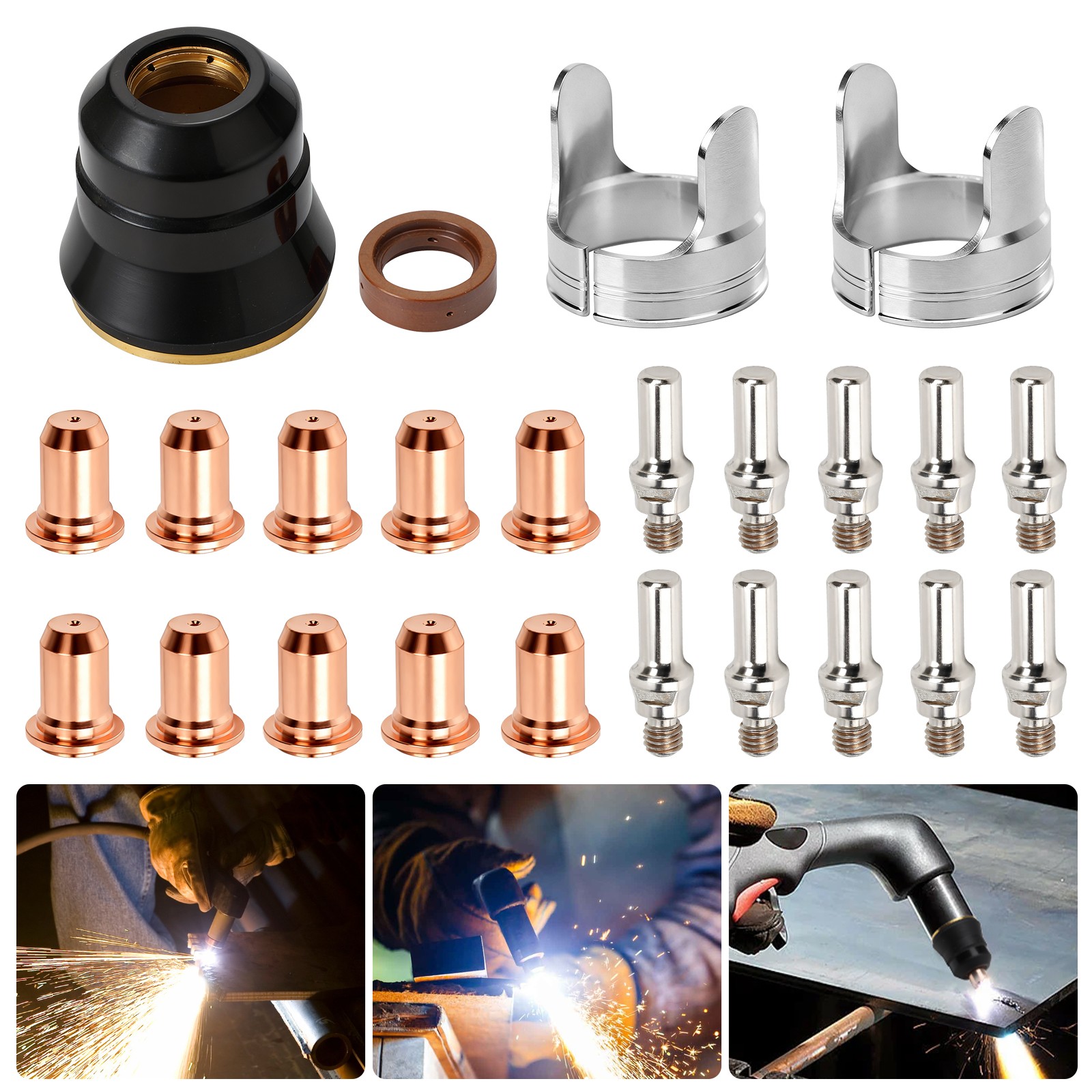 24PCS IPT40 Plasma Cutter Consumables Tips Electrodes for YESWELDER CUT-55DS Pro