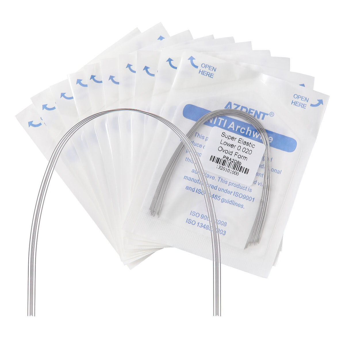 AZDENT Dental Orthodontic Metal Brackets Braces/Super Elastic Niti Arch Wires US
