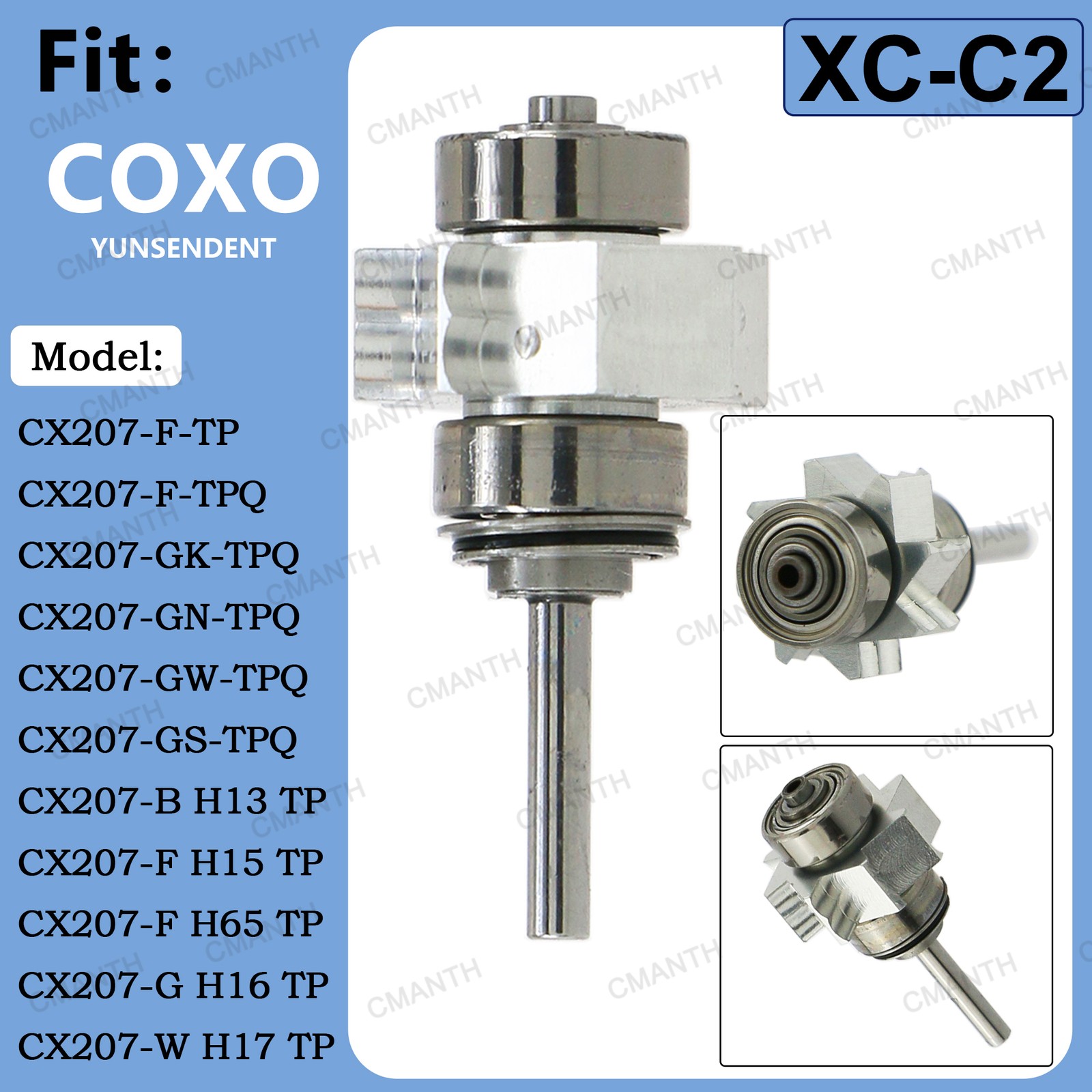 Dental Turbine Cartridge Air Rotor Torque for COXO CX207-G Fiber Optic Handpiece