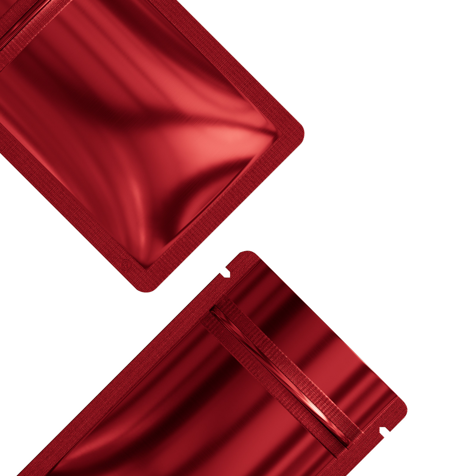 100/200/500 Glossy Red Mylar Foil Smell Proof Resealable Zip Seal Lock Bags