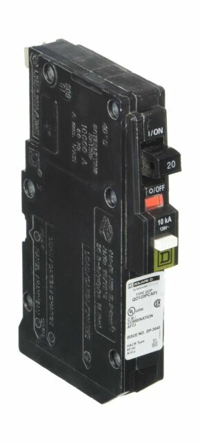NEW Square D QO120PCAFI 20 Amp 1-Pole Circuit Breaker AFCI PLUG-ON Arc Fault