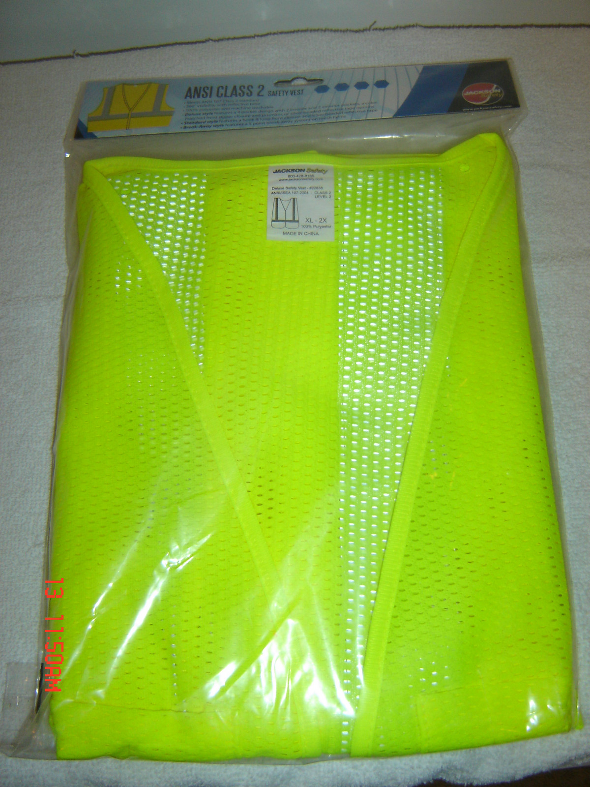 JACKSON SAFETY VEST # 22838 ANSI CLASS 2 JS#3022285 **NEW IN PACKAGE**