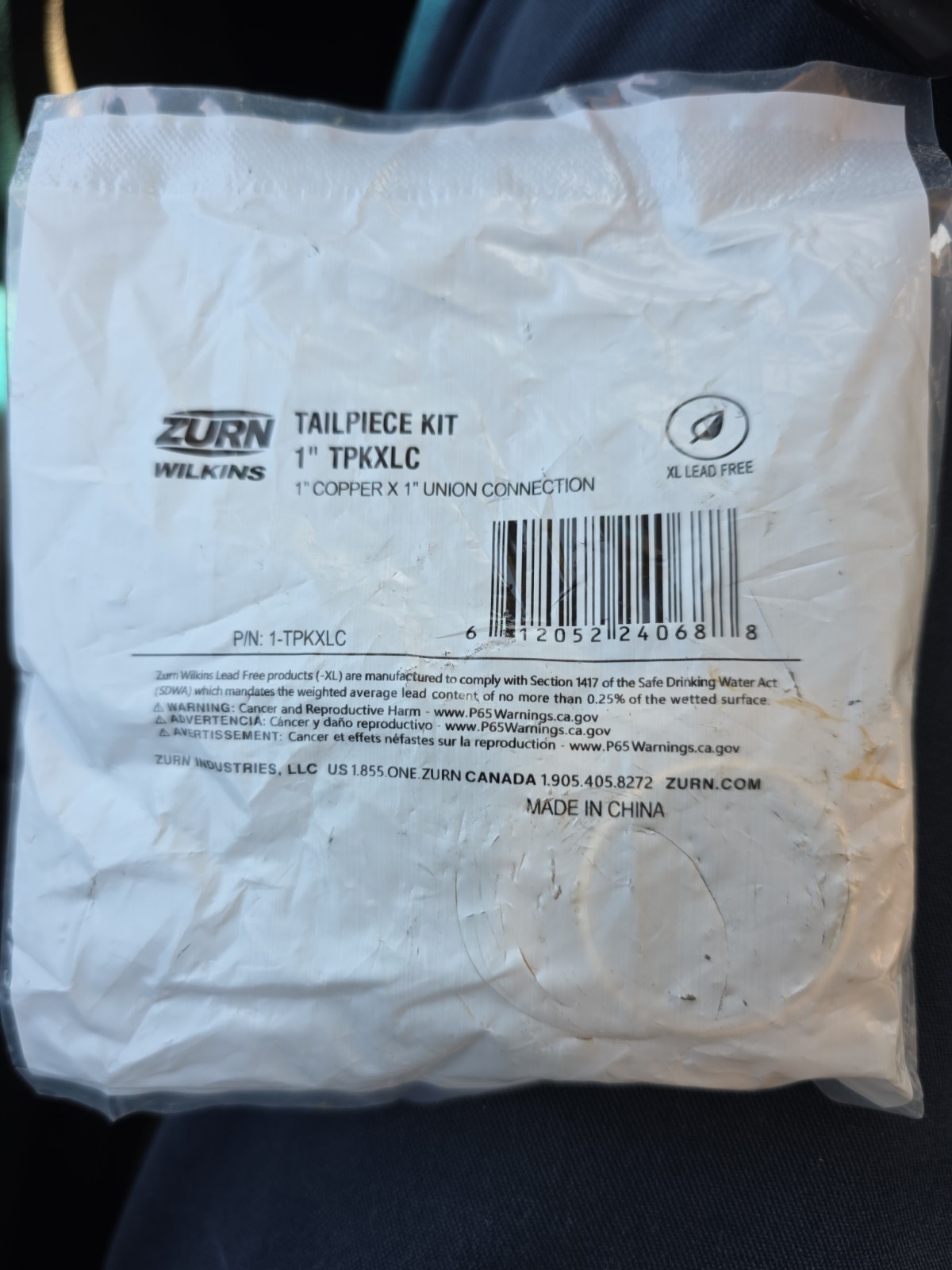 1″ Inch Zurn Wilkins Sweat Tail Piece Union