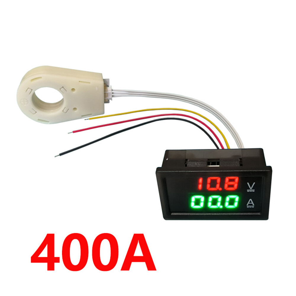 1/2x Hall Current Voltmeters Dual Digital Display DC 0-300V ± 50A/100A/200A/400A