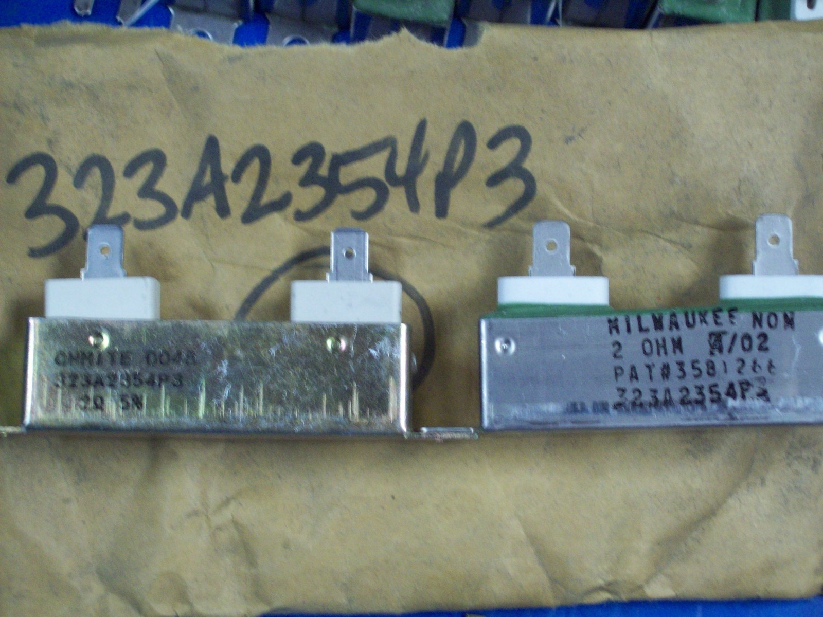 «LOT OF 2» NEW OHMITE / MILWAUKEE RESISTOR 2 OHM , 323A2354P3
