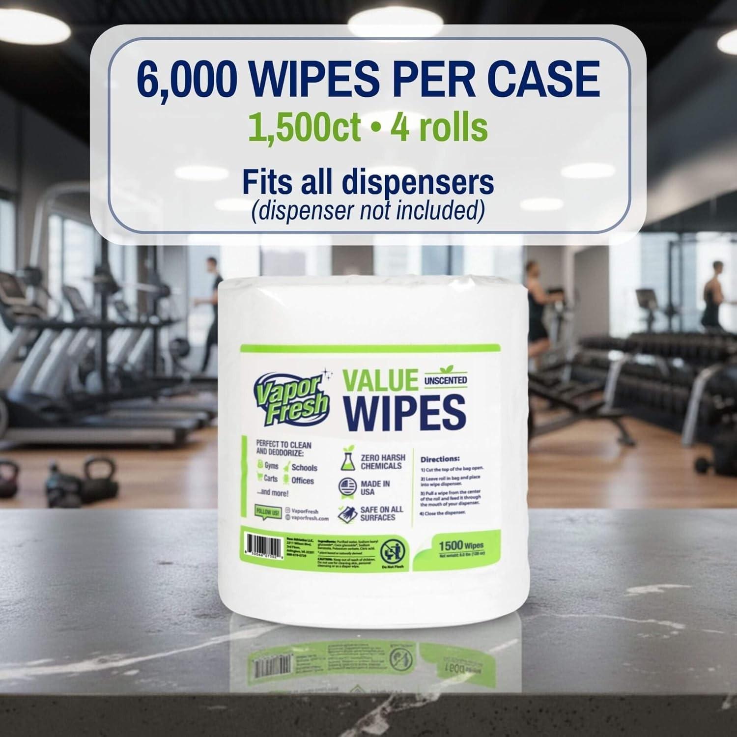 Value Wipes – 1,500 Count x 4 Rolls 6,000 Total Wipes Plant Powered Commercia…