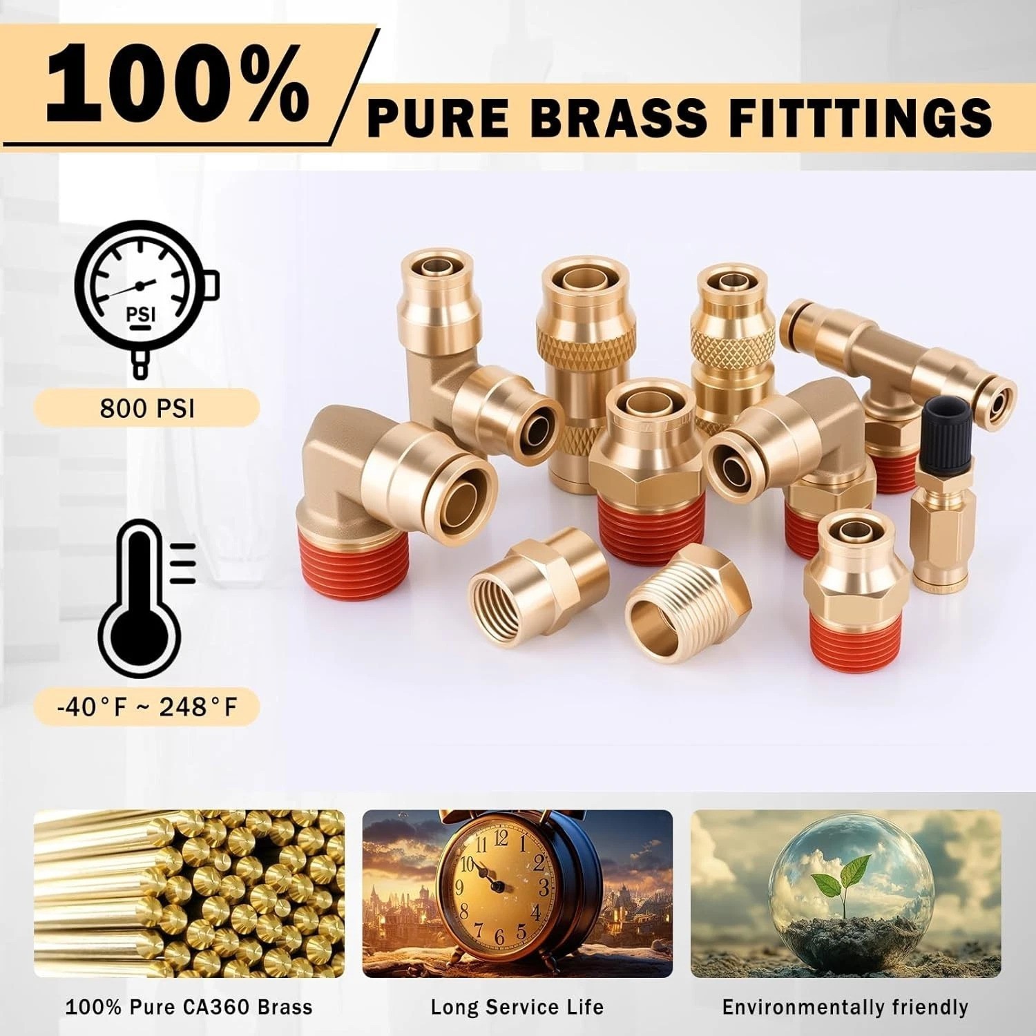Complete 136 PCS Brass DOT Air Line Fittings – Quick Connect