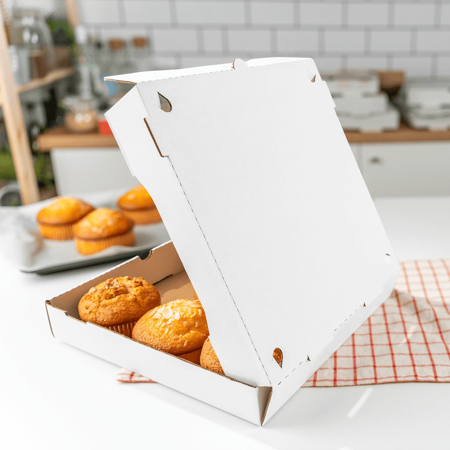 Karat Corrugated Pizza Box, 12”x12”x2”, White – 50 pcs, FP-PBF12W