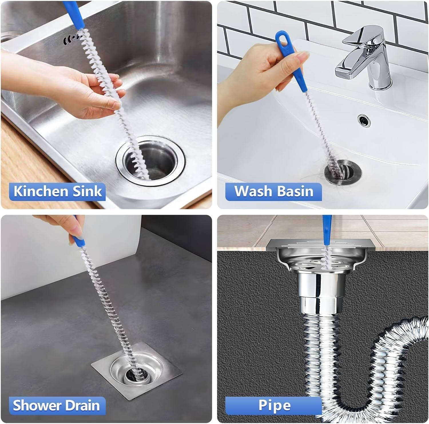 Double-Ended Flexible Drain Brush and Sink Unblocker – Rust Resistant & Durable