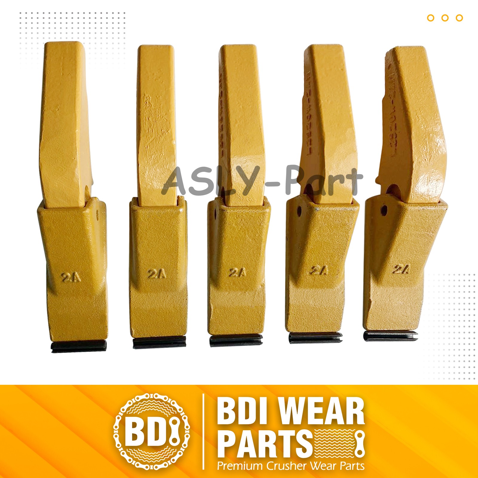Weld-on Flush Mount L2520N-2AH Bucket Shanks 2A Bucket Teeth with Pins 5 Set