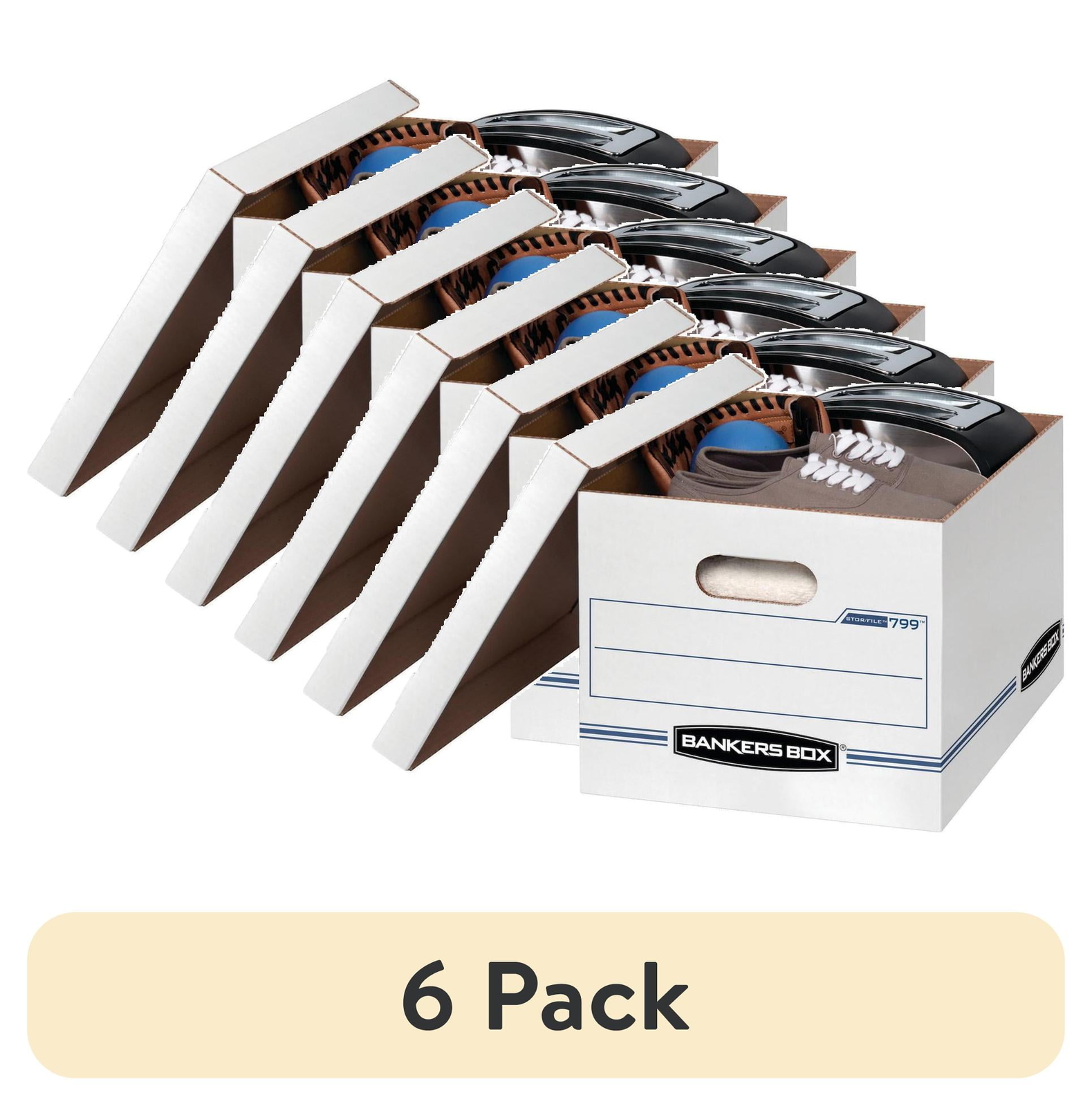 Letter/Legal File Storage Box with Lids, 10 Pack, White Corrugate Cardboard