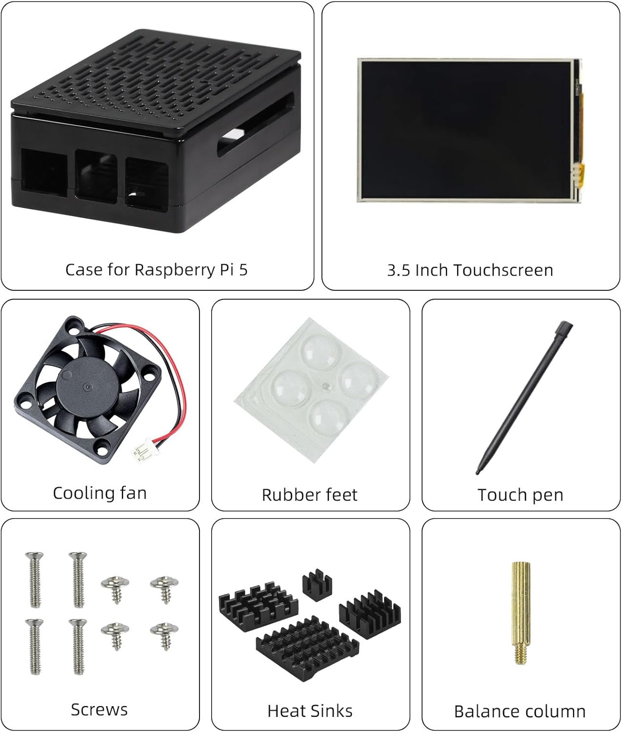Raspberry Pi Display, 3.5 Inch Touchscreen with Raspberry Pi 5 Case, 480X320 TFT