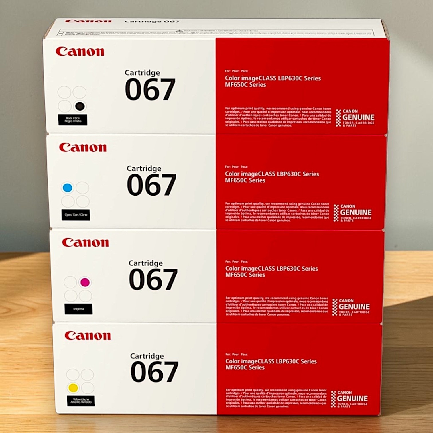 Canon 067 Toner Cartridge Set CMYK 4 Color LPB630C MF650C New Sealed Box