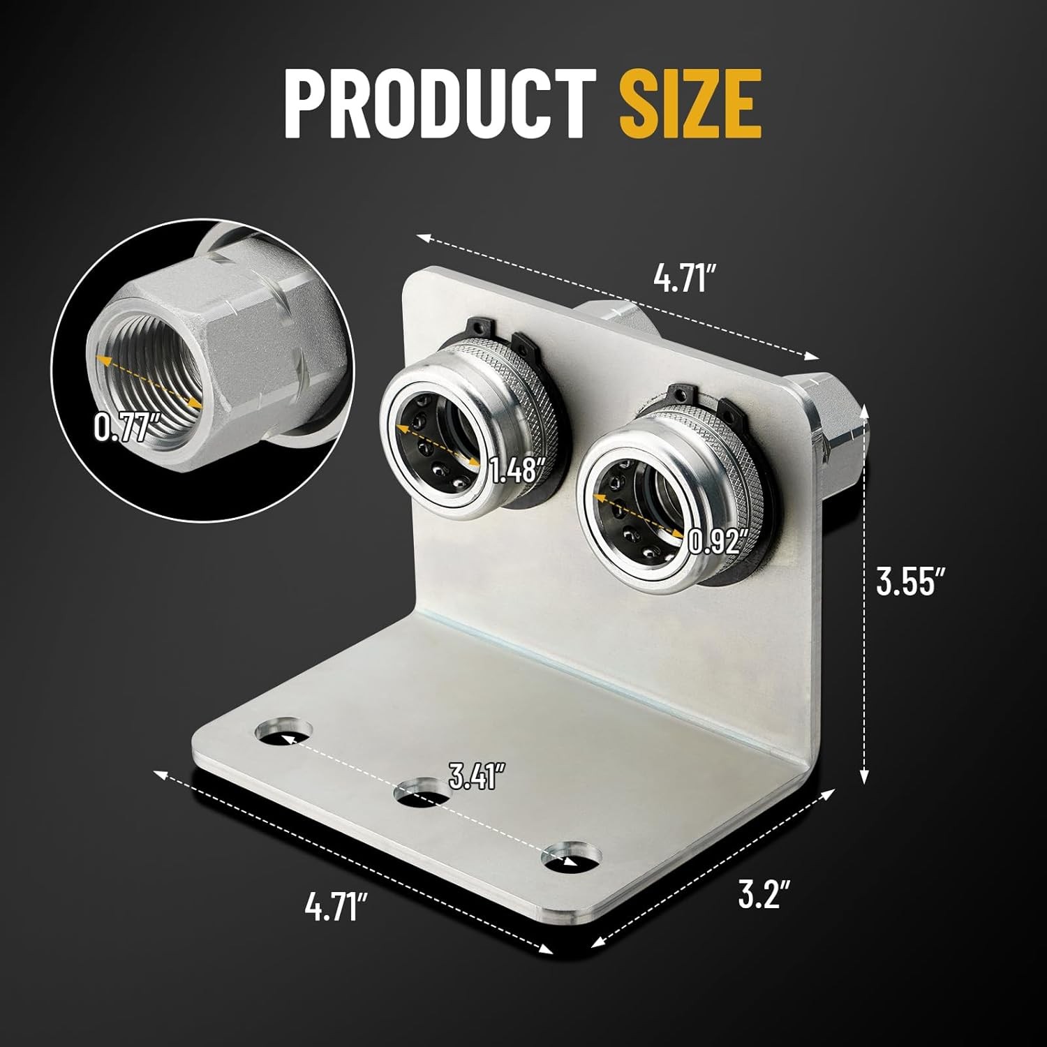 Hydraulic Quick Release Coupling, 1/2» NPT Double Break-away Bracket Set
