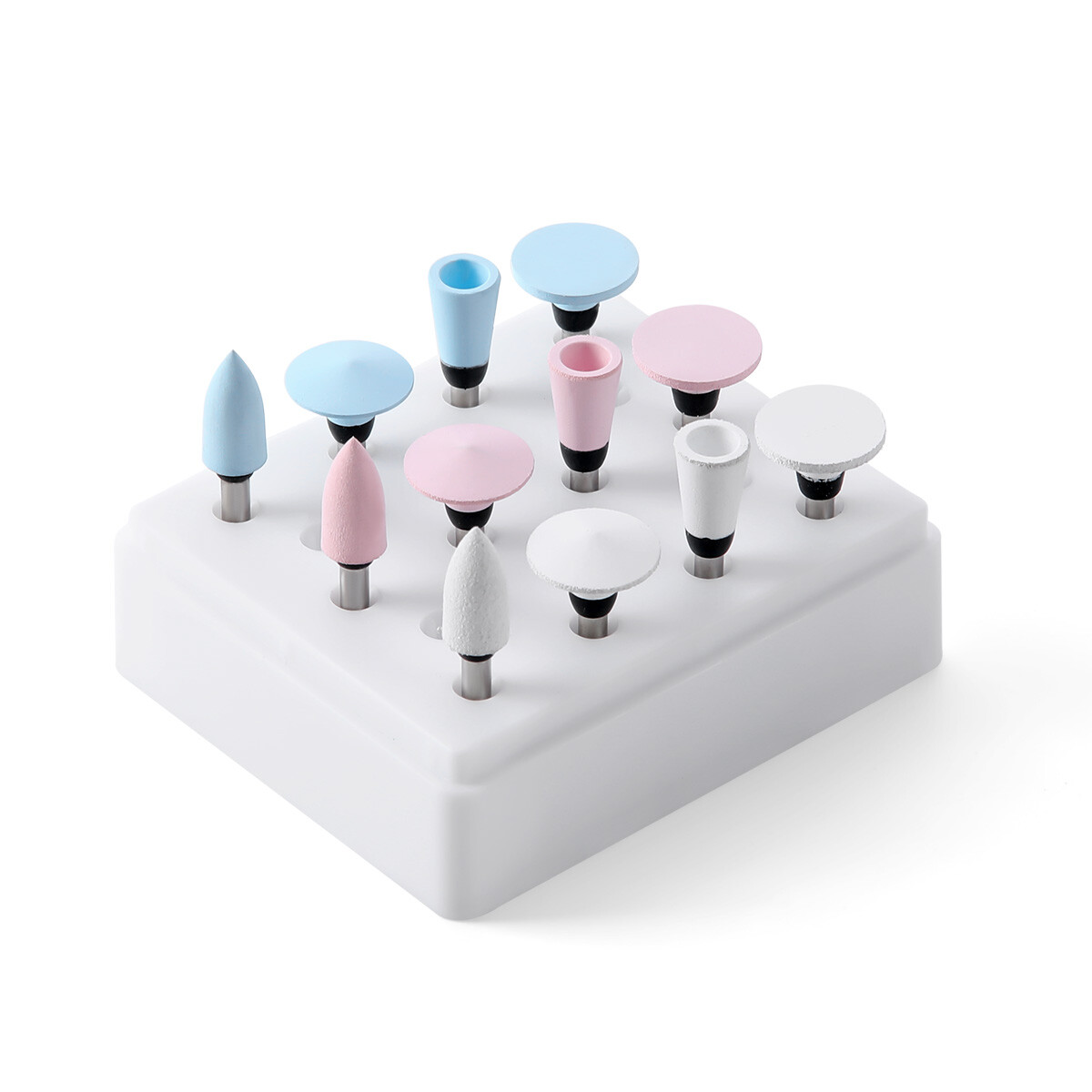 12Pcs/Box Dental Silicone Composite Polishing Burs Kit 2.35mm For Contra Angle