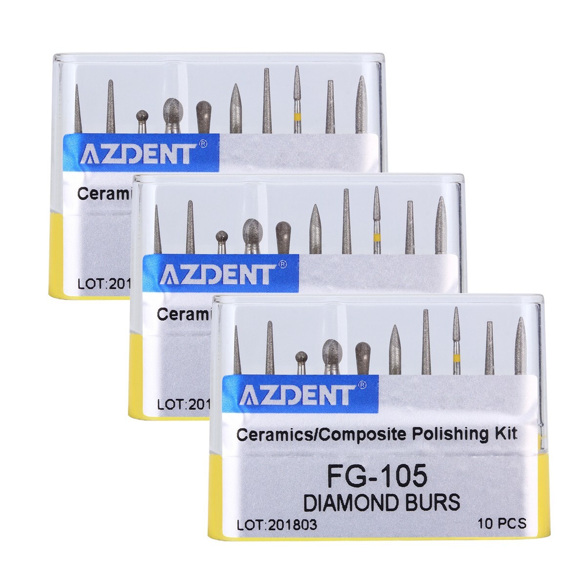 AZDENT Dental FG Diamond Burs Fit High Speed Handpiece Composite Polishing