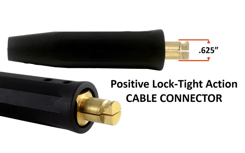 300 Amp Welding 2-50ft Lead Set LC40 ends 1/0 AWG cable W/stinger & ground clamp