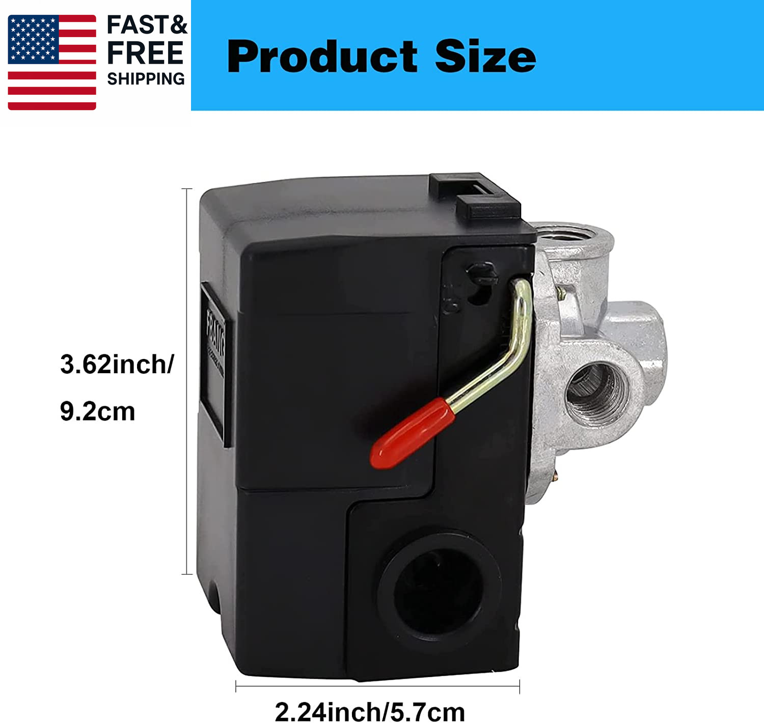 Heavy Duty Pressure Switch for Air Compressor 135-175 Psi Four 4 Port 26 Amp