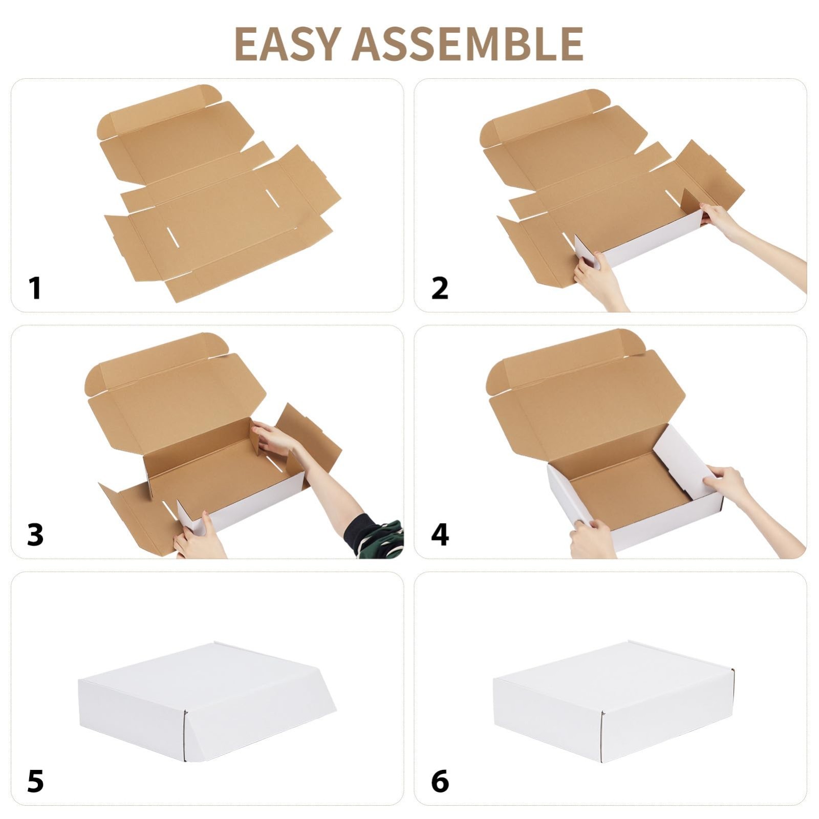 100 Pack 7X5X1 Small Shipping Boxes White Corrugated Cardboard Mailer Box