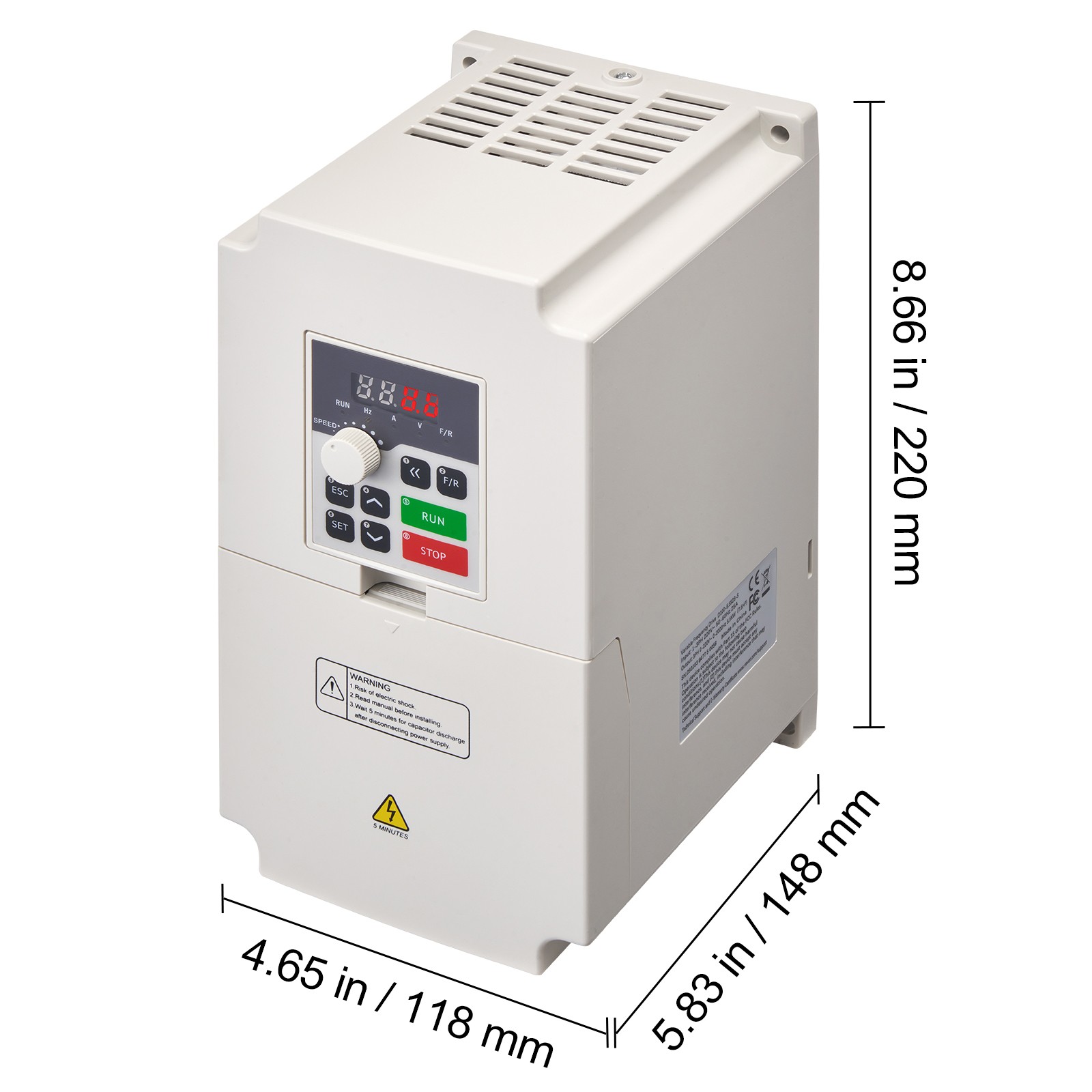 VEVOR 4KW Variable Frequency Drive VFD 220V RS485 5HP Motor Inverter Converter