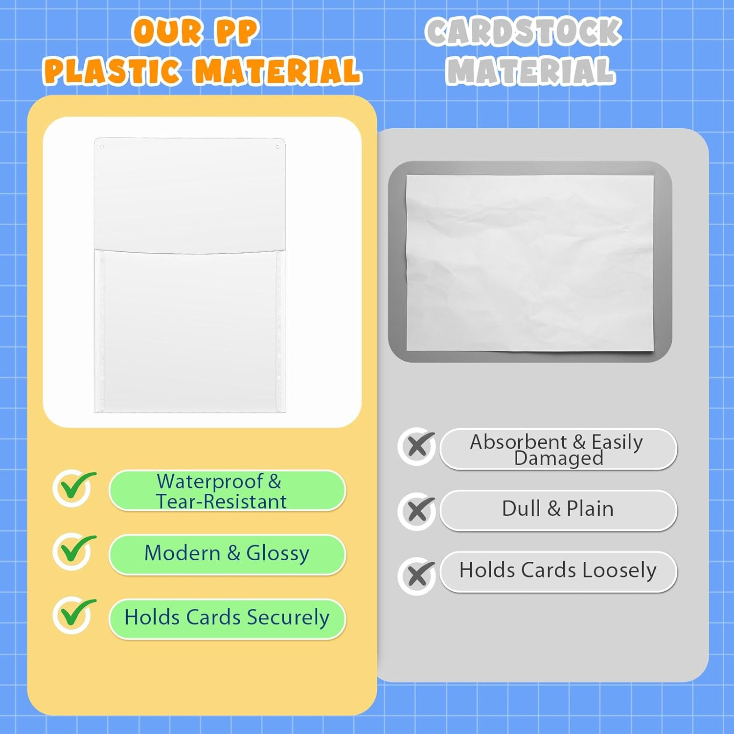 6 Pcs White Plastic Oversized Wall Pockets 12.6″ X 9.4″ Inches Hanging Wall Moun