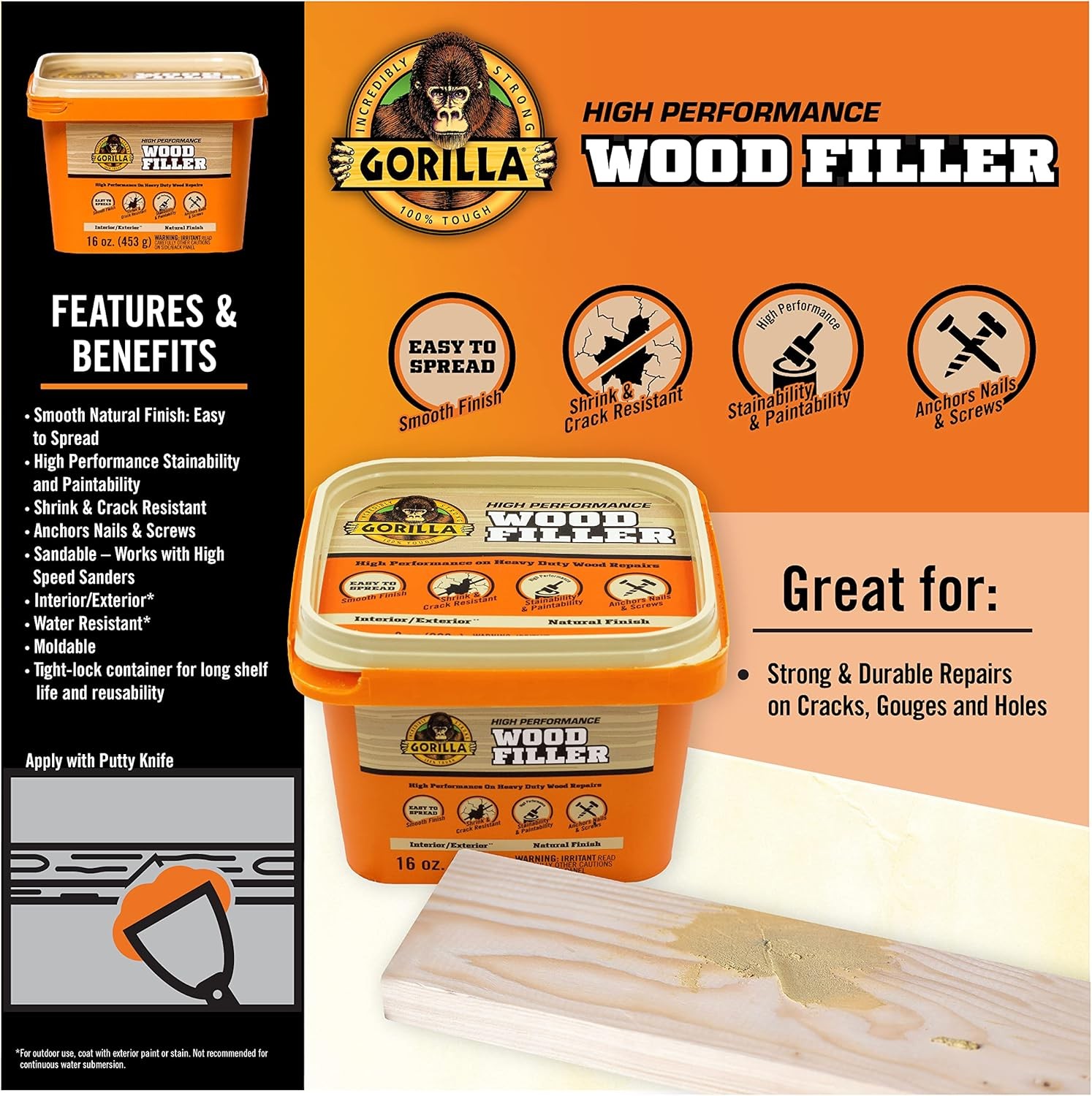 Abatron Liquid Wood Repair Restoration Kit, WoodEpox FIller, 24 Ounce