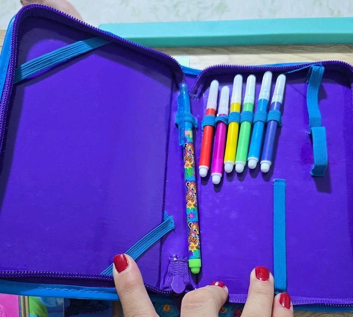 Vintage Lisa Frank Hunter The Tiger Mini Stationary Organizer *Rare* Lots Inside
