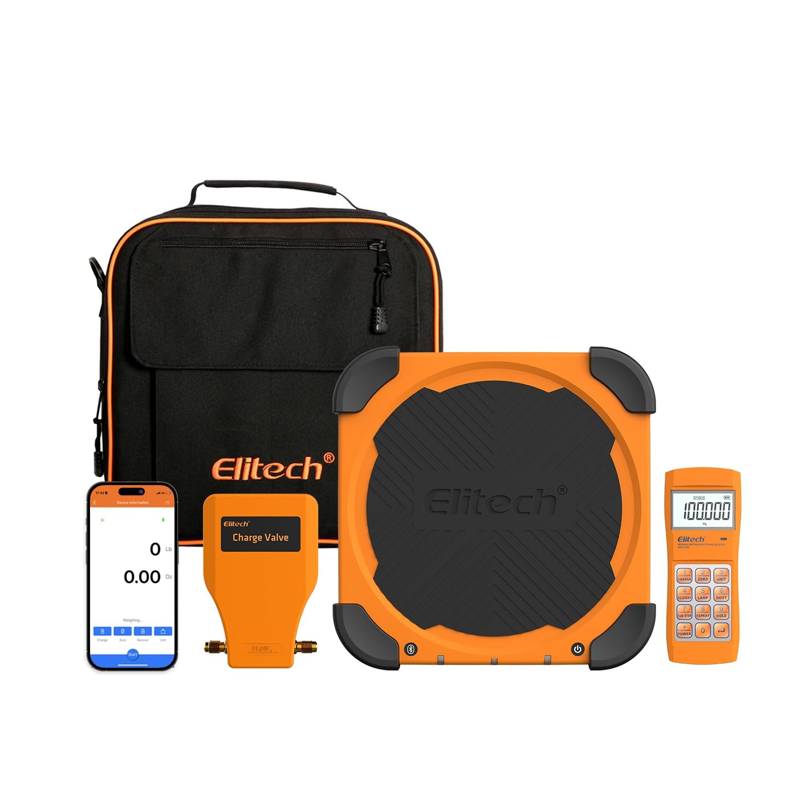 Elitech Wireless Refrigerant Scale 220 lb with Charging Valve, LMC310