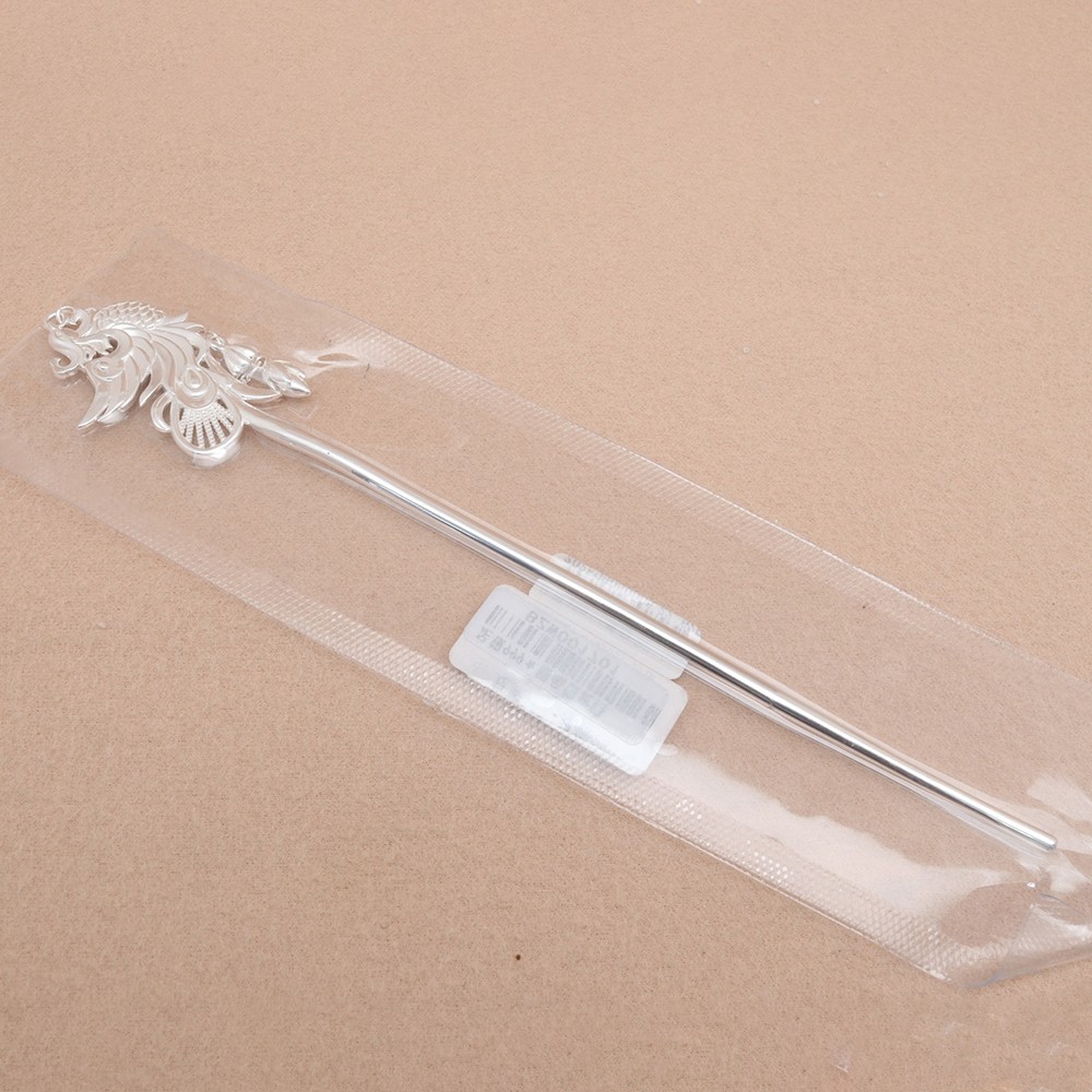 Pure S999 Fine Silver Carved Phoenix Chinese Oriental Hairpin 22.5-23g 6.4inch