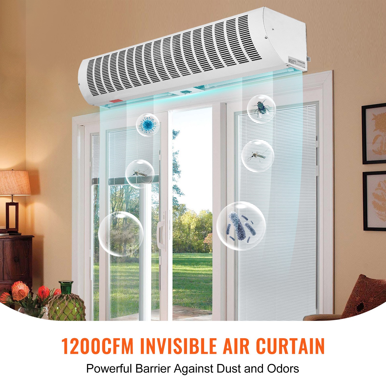 VEVOR 36″ Commercial Indoor Air Curtain 2 Speed 1200/2038CFM Limite Switch