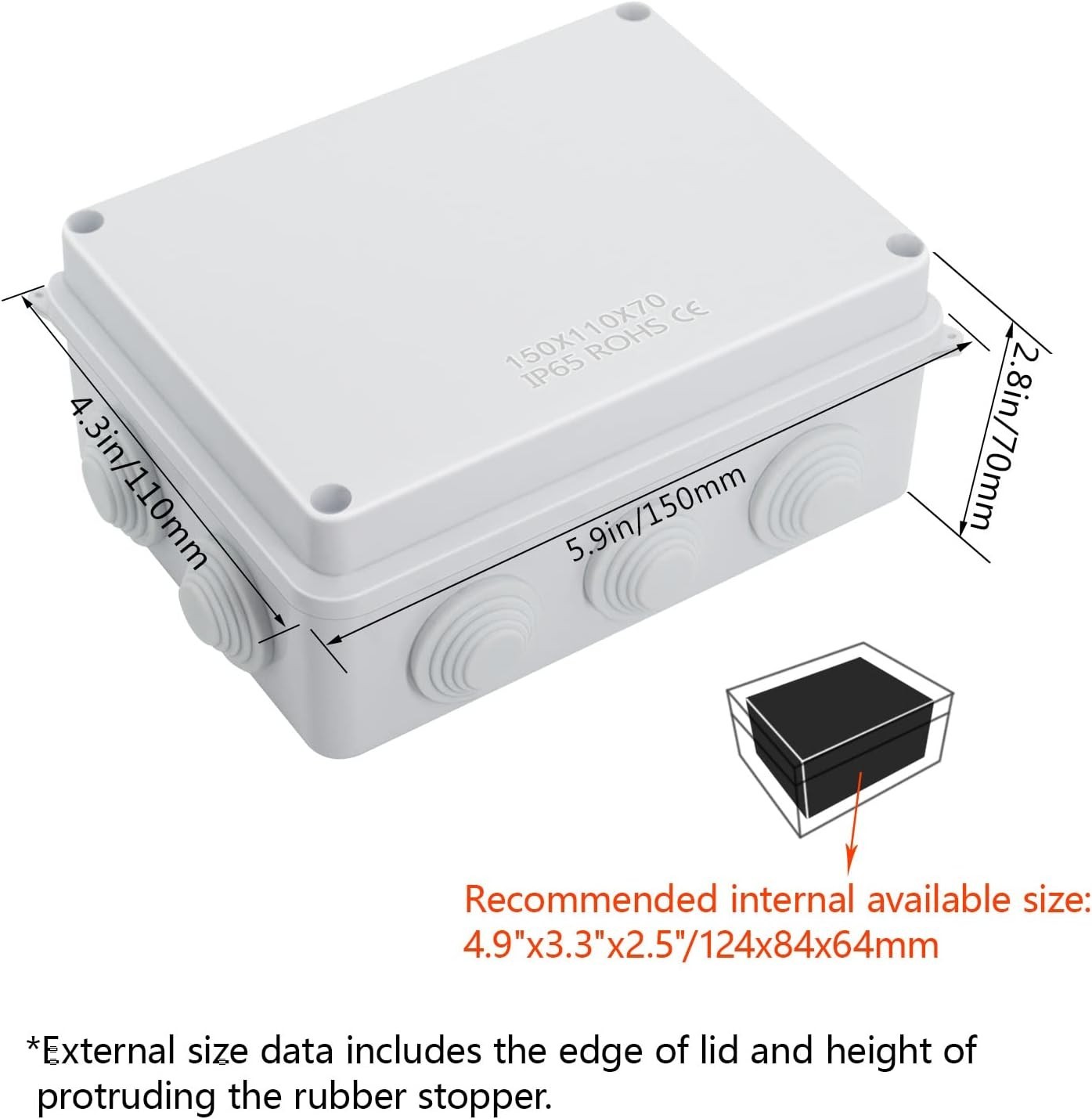 ABS Plastic Dustproof Waterproof Junction Box Universal Electrical Project E…