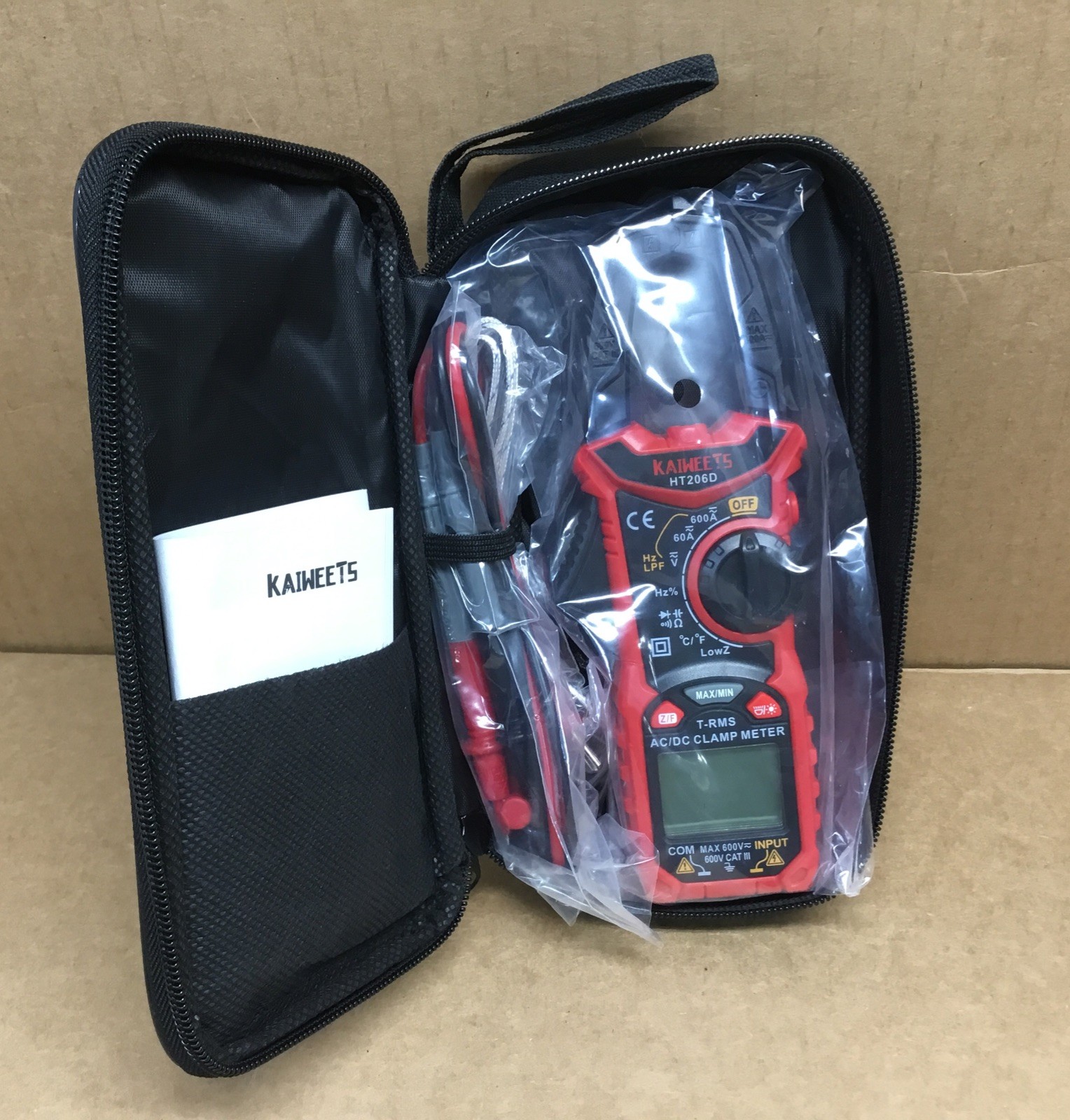 KAIWEETS HT206D Digital Clamp Meter Multi-Functional 6000 Count NCV Probe