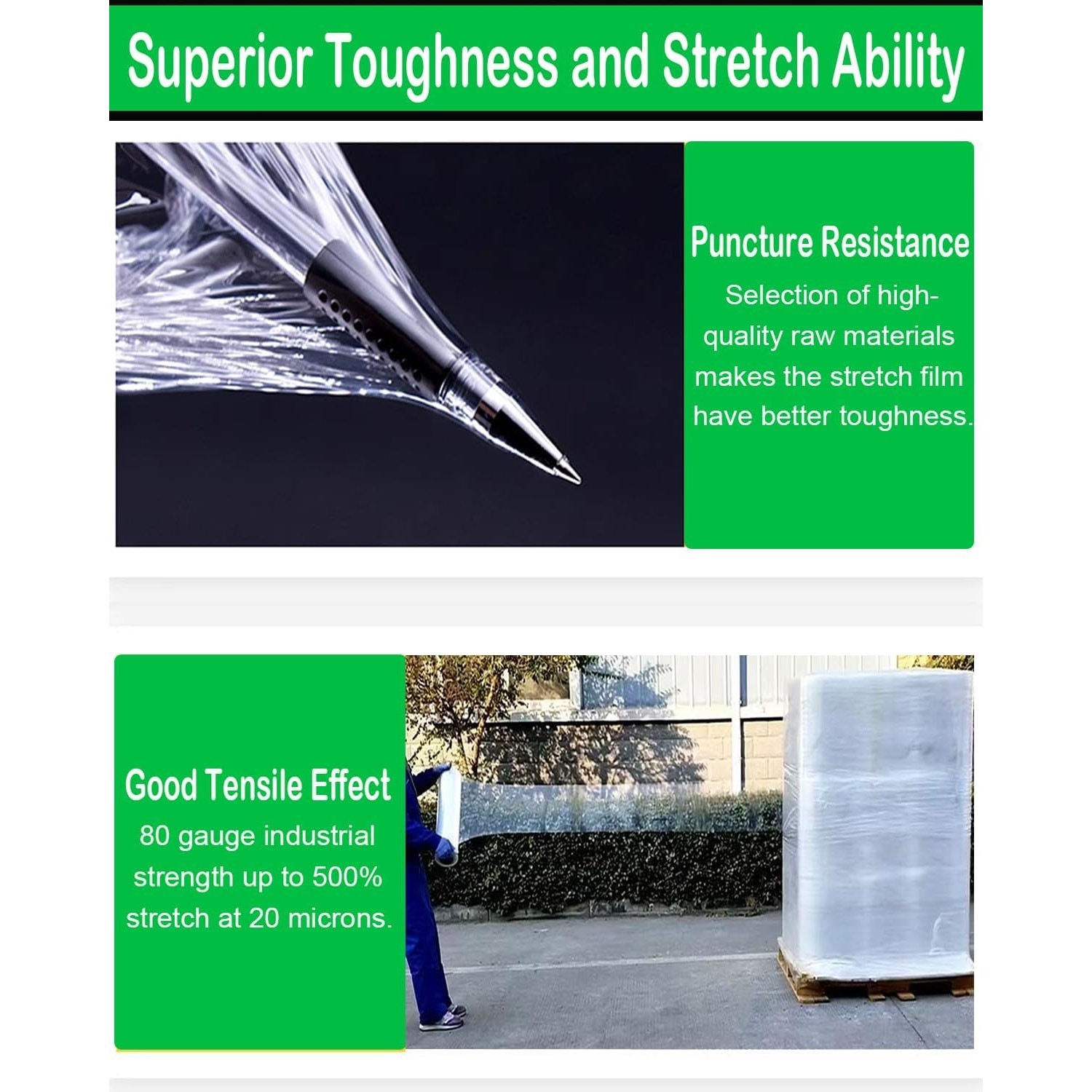 4 Rolls 18″ x 1500ft Clear Heavy Duty Pallet Shrink Stretch Wrap Film 80 Gauge