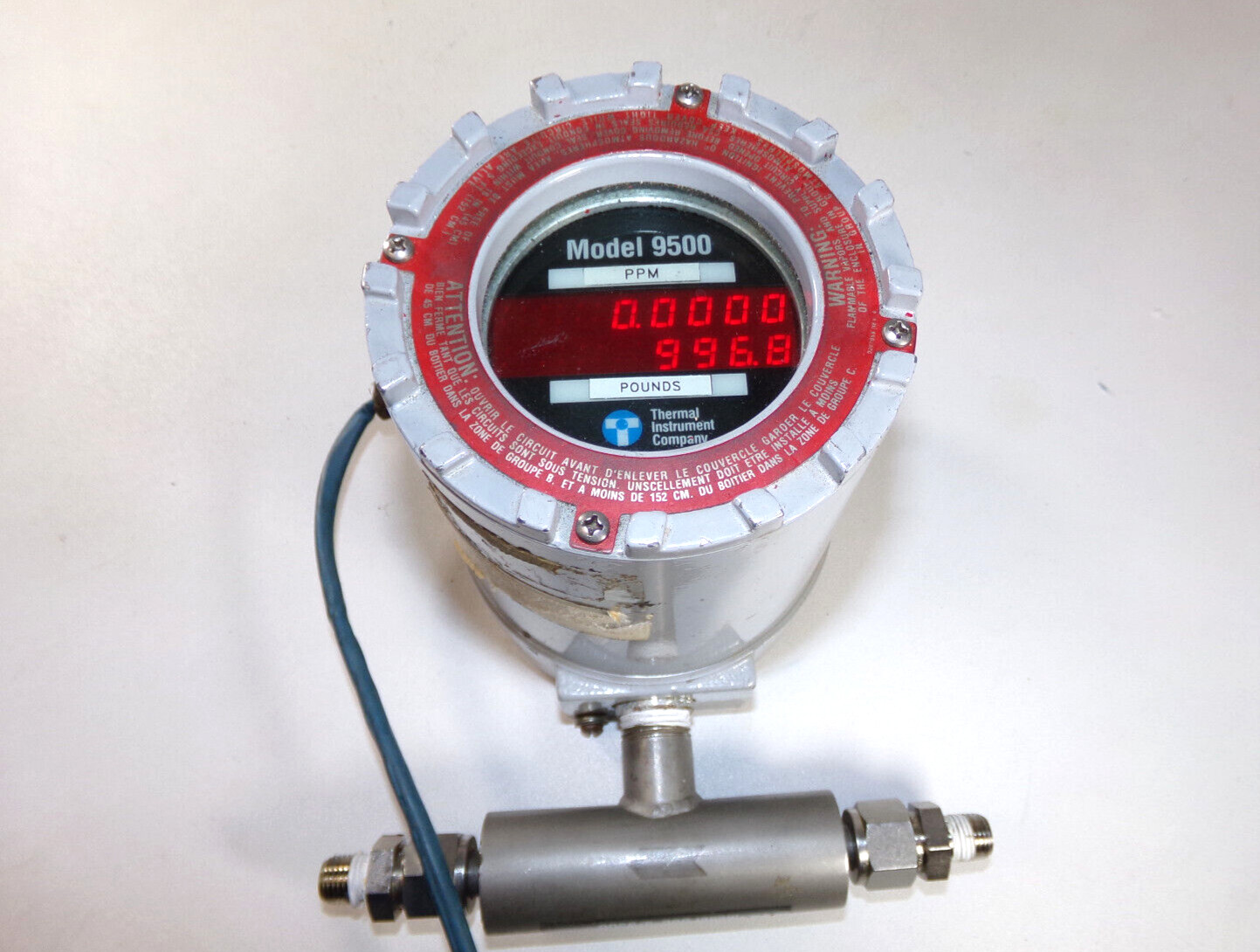 Thermal Instrument Company Model 600-9/9500 Thermal Mass Flow Meter, 0-5ppm