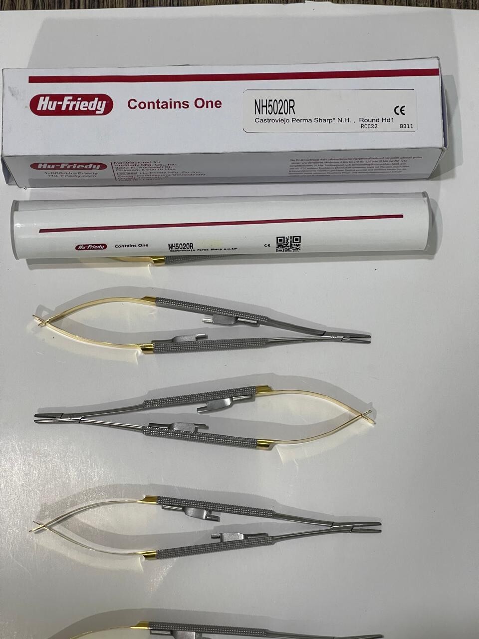 Lot of 5 HU FRIEDY Castroviejo straight Needle Holder 5.5″ 14cm NH5020R