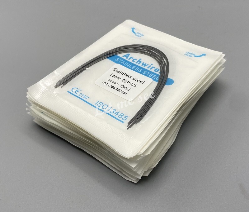 Dental Orthodontic Arch Wire Stainless Steel Round Rectangular Ovoid / Natural