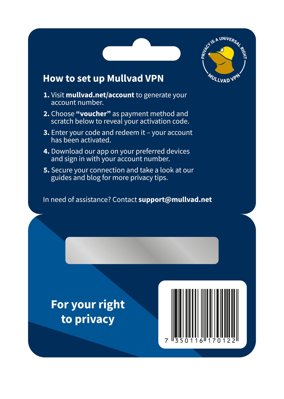 Mullvad VPN 12~Month 5~Device Privacy & Security VPN