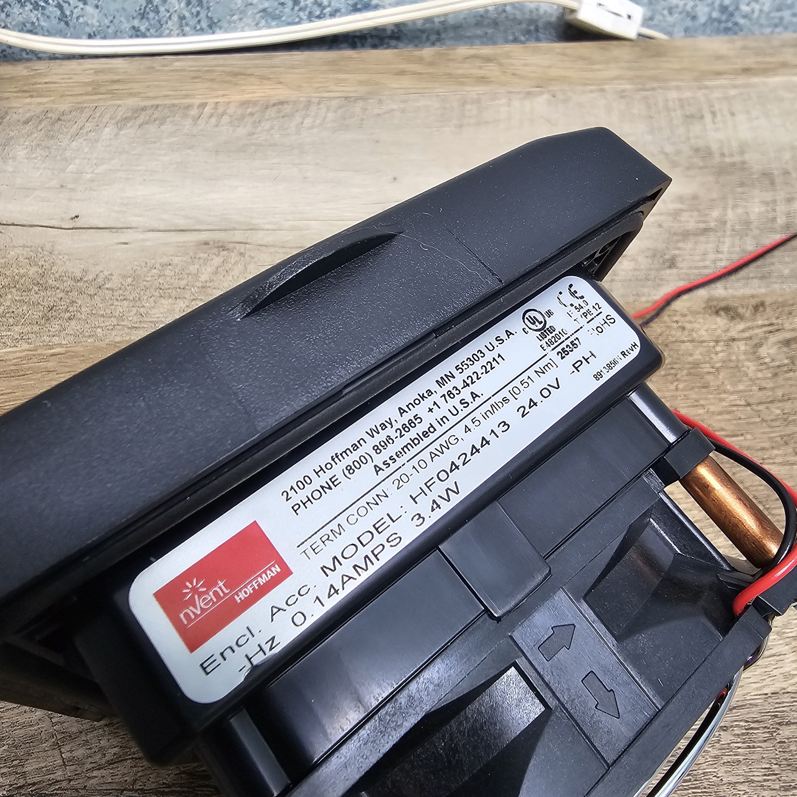 Hoffman nVent HF0424414 Filter Fan 24V DC 21CFM Side Mount Enclosure Cooling Fan