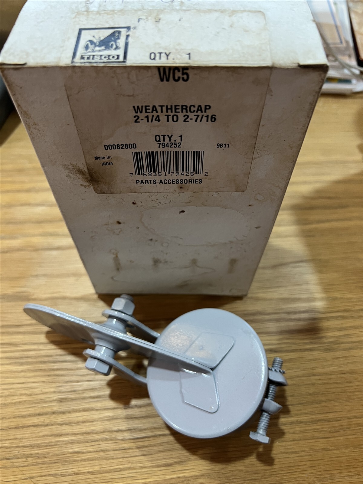Tisco New Old Stock Part # WC5 WEATHER CAP 2-1/4 TO 2-7/16