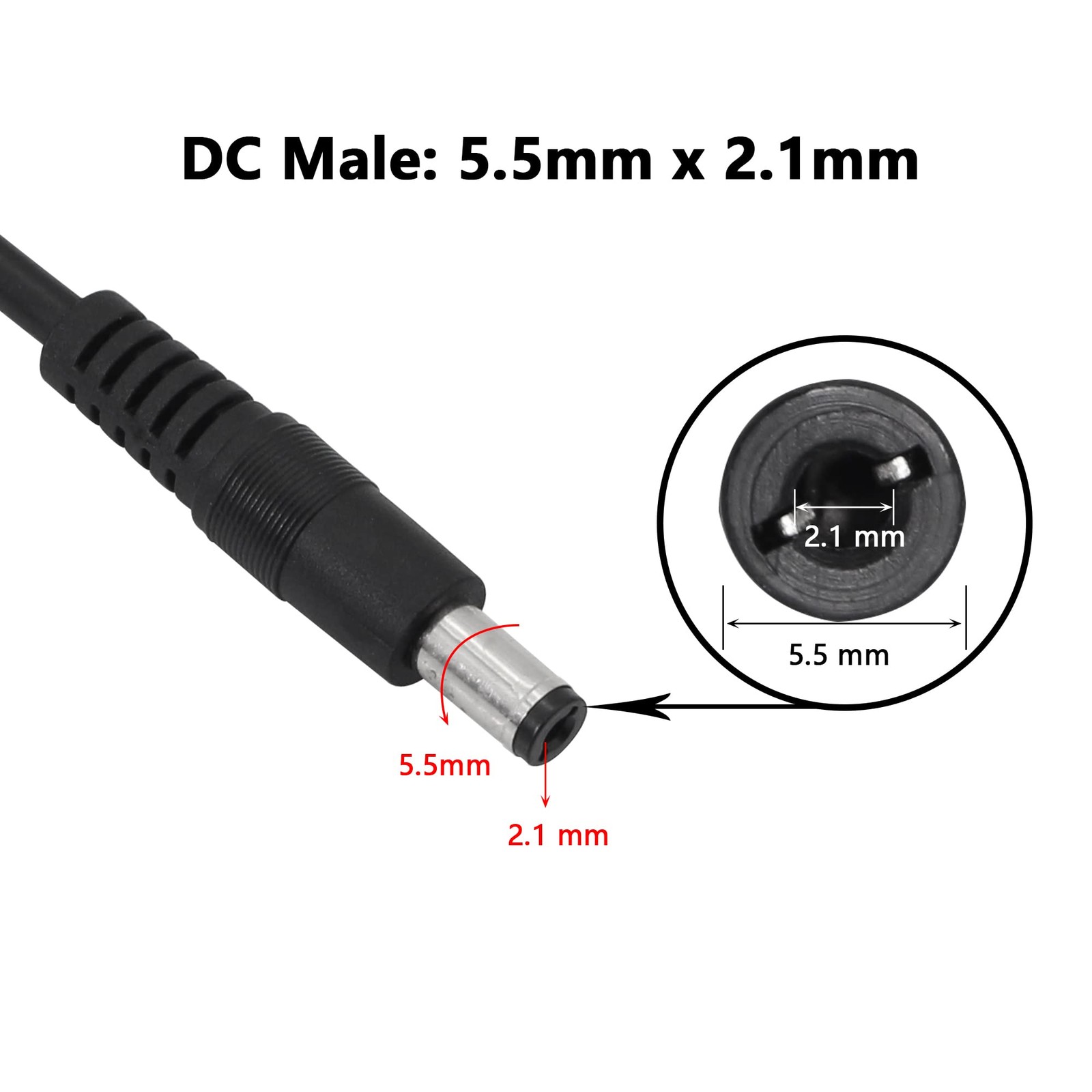 USB 5V To DC 5.5×2.1mm 12V Converter Step Up Cable Cord 1.6M/5.25FT Camera