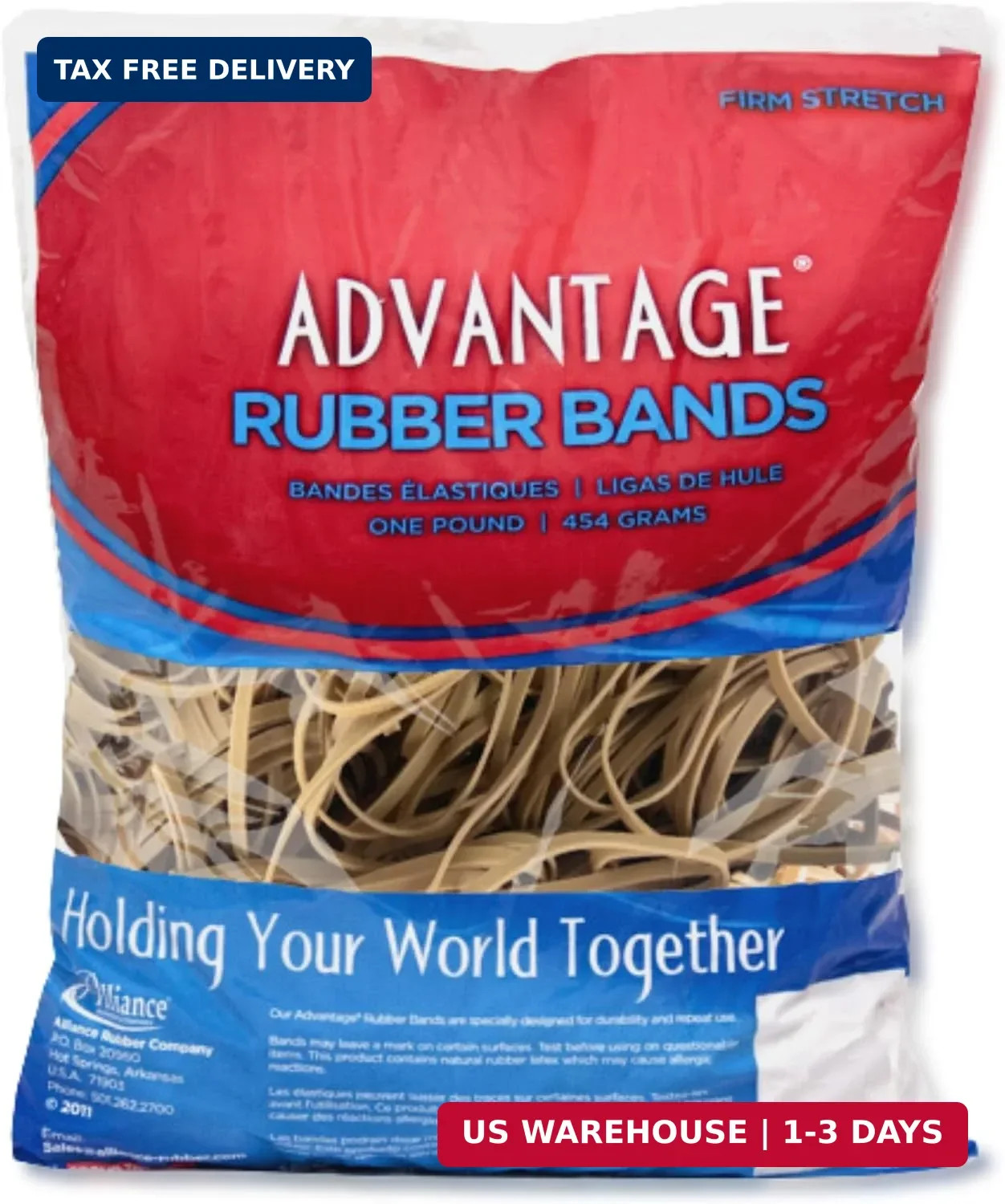 Advantage Rubber Bands Size #33 1 lb Approx 600 Count Elastic